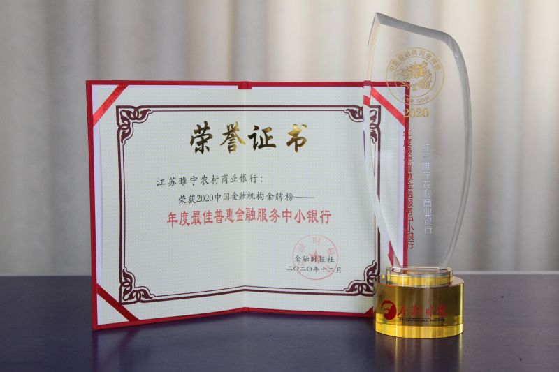 年度最佳普惠金融服务中小银行奖